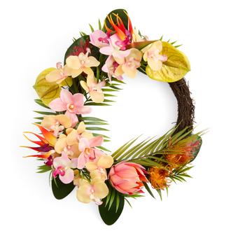 Outdoor Oasis Summer Orchid Wreath
