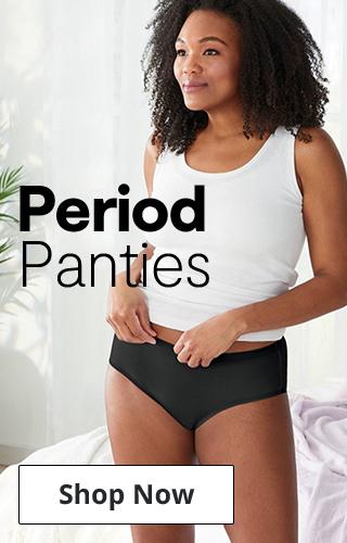 Hanes Womens Fresh and Dry Moderate Period Underwear Brief 3-Pack, 6,  Assorted