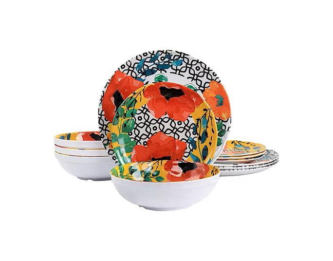 Elama Grace 12-pc. Melamine Dinnerware Set