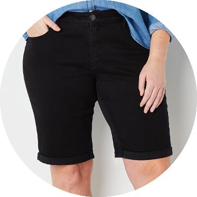 Plus size shorts on sale clearance