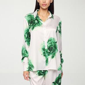 premier amour floral satin blouse