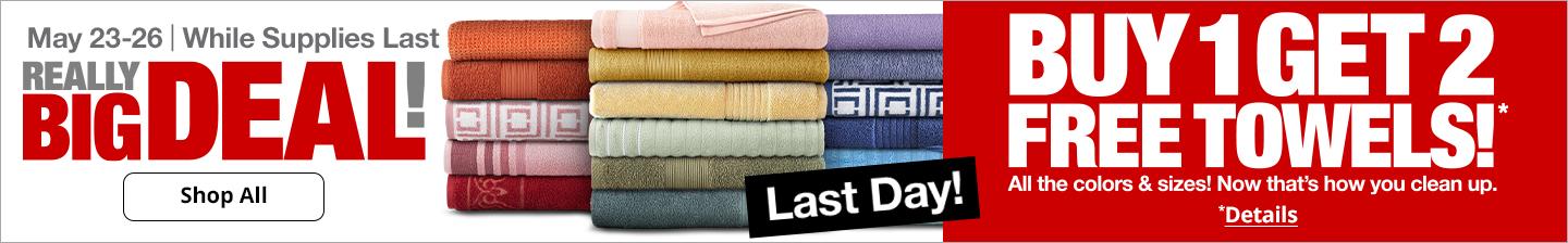 Really Big Deal! Buy 1 Get 2 Free Towels!*
