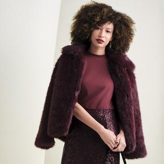 RM Womens Faux Fur Coat