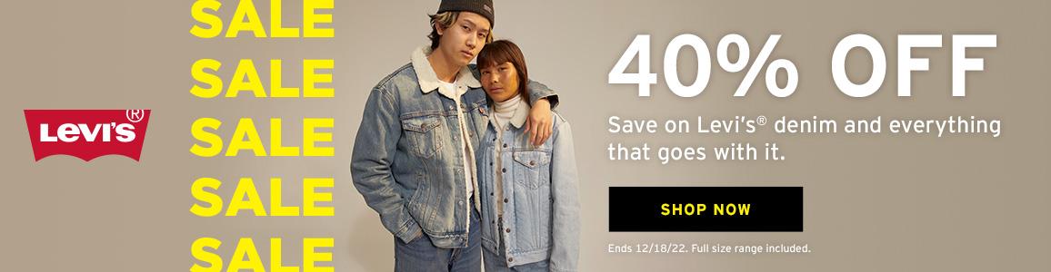 SALE Levis 40% off save on Levi's denim and everything that goes with it
