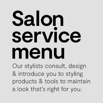 Salon service menu