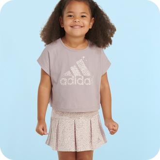 adidas Little Girls T-Shirt & Leggings Outfit Set Size 5 Black Pink