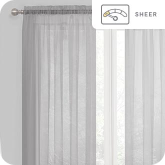 1pc 50x63 Blackout Block Striped Window Curtain Panel White