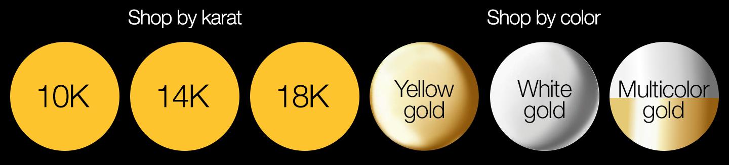 Shop by karat | Shop by color