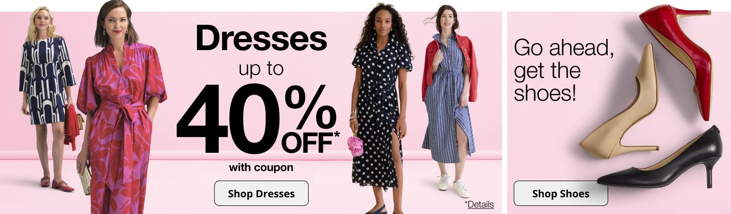 Shop Dresses. Shop Shoes