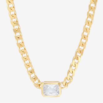 Silver Addiction Womens Curb Chain Necklace