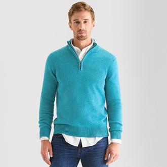 SJB Mens Quarter-Zip Pullover Sweater