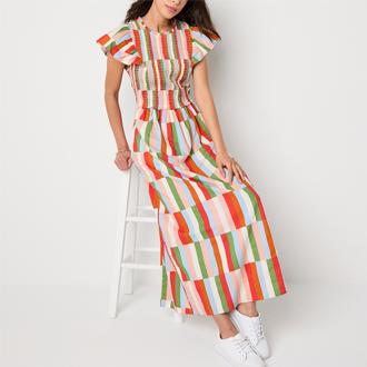 SJB Short Sleeve Floral Maxi Dress