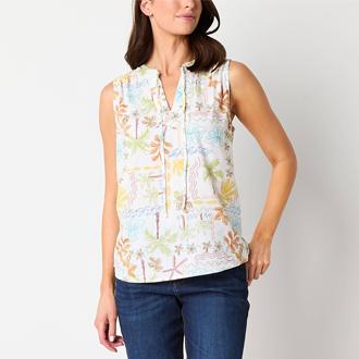SJB Tie Neck Sleeveless Adaptive Blouse
