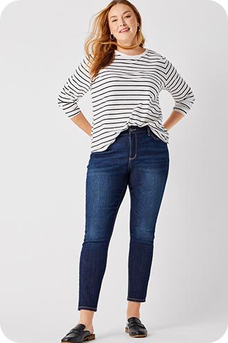 Liz Claiborne Jeans Womens Sz 14 Slim Capri Pants Mid Rise Comfort Stretch  Denim