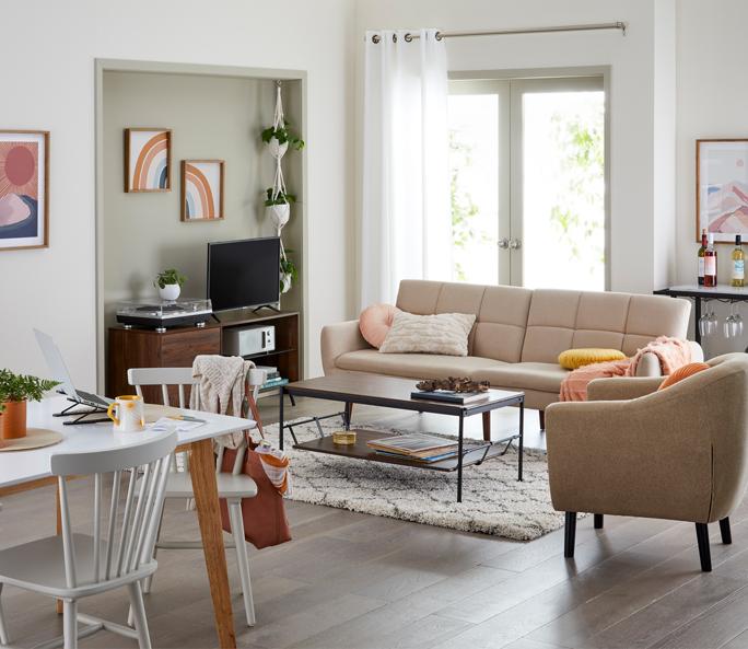 Small-Spacing Living Everything they need for adulting: furniture, rugs & kitchen essentials.