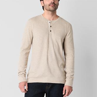 St. John's Bay Waffle Henley Thermal Top