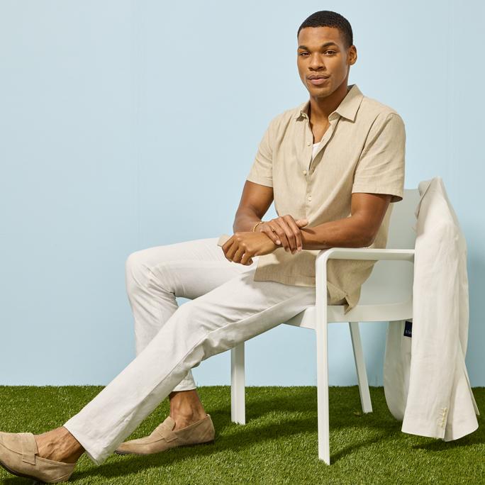 Stafford Mens Button-Down Shirt and Suit Pants copy
