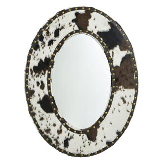 Stylecraft Cow Hide Oval Wall Mirror