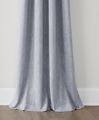 Sweeping drapes sweep the floor by using up to 5" of longer length to create the look