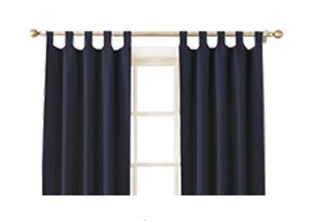 tab top fabric tab top panels feature a series of tabs that allow the curtain rod to slip through