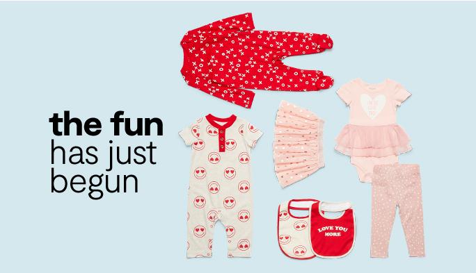 THE FUN has just begun Baby Birthday & Holiday Shop Clothes & accessories to celebrate every milestone.