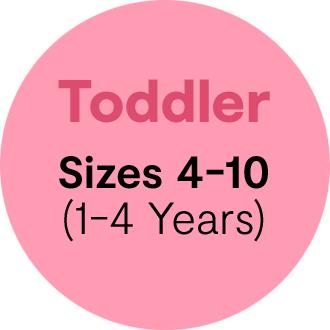 Toddler sizes 4-10 . 1-4 years