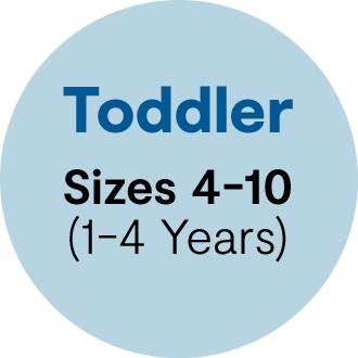Toddler sizes 4-10 . 1-4 years