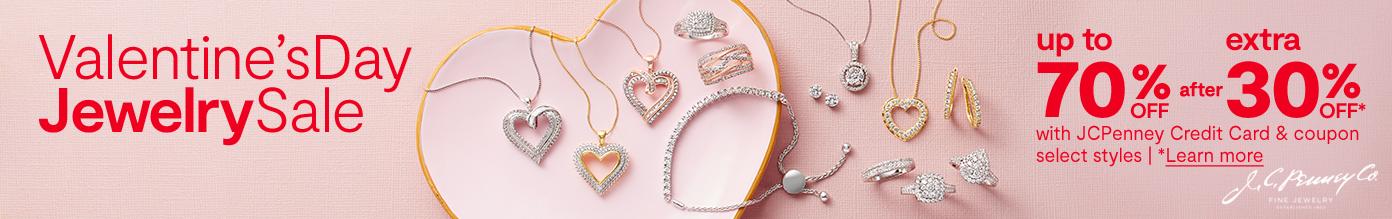 Valentine's Day Jewelry Sale up to 70% off + extra 30% off with JCPenney Credit Card & coupon select styles | learn more