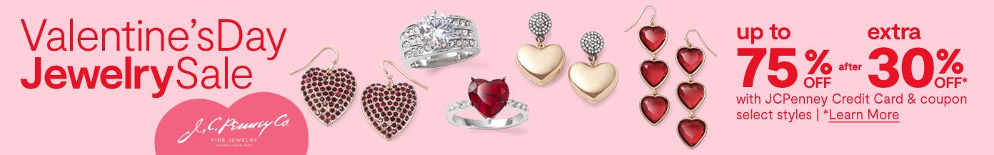Valentine's Day Jewelry Sale up to 75% off + extra 30% off with JCPenney Credit Card & coupon select styles | learn more