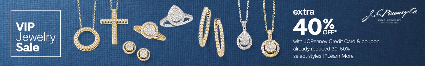 VIP Jewelry Sale extra 40% off with JCPenney Credit Card & coupon  already reduced 30-50% select styles learn more