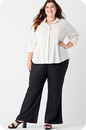 Plus Size Denim Trouser