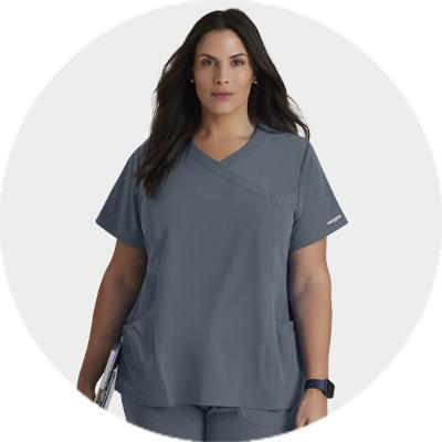 Origins Bravo-Women's V-Neck Scrub Top - Black