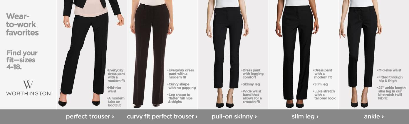 jcpenney worthington curvy fit pants