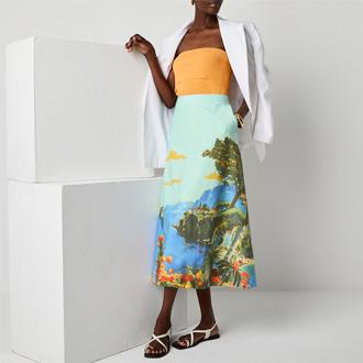 Worthington Womens Long Full Skirt